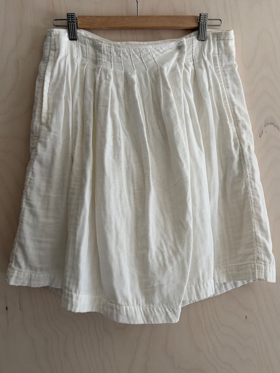 Zucca Pants - Zucca Japan White Cotton Gauze Wrap Skort